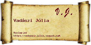 Vadászi Júlia névjegykártya