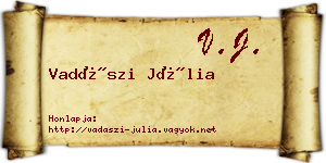 Vadászi Júlia névjegykártya